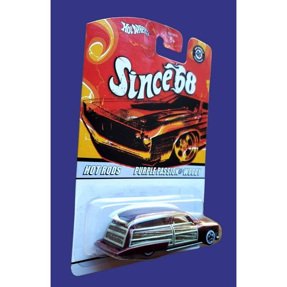 2008 Hot Wheels PURPLE PASSION WOODY Since 68 Hot Rods Metalflake Burgundy 1:64 - Picture 6 of 10